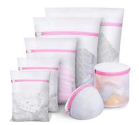 7 Set sacchetti per la biancheria, reti per la biancheria,lavatrice, sacchetto per la biancheria per capi delicati, reggiseno, camicetta, biancheria intima, vestiti per bambini, ecc(Rosa, 1XL, 2L, 2M)