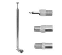 7 Sezione Antenna Radio FM Telescopica 75 Ohm con Connettore di Tipo F e 3 Adattatori di Accoppiamento Coassiale IEC, DAB Interna Antenna Sostituzione Kit, Antenn Universale per AM/FM/DAB, 76cm