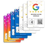 7 Social Review Tap Card | Recensione QR Code | Scheda di revisione senza contatto | NFC Tap Card | Uso illimitato delle carte nfc