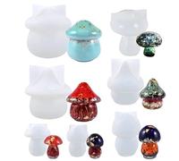 7 stampi in silicone a forma di funghi per barattoli di funghi con coperchio, per candele fai da te, caramelle, gioielli, decorazione domestica, resina epossidica, ornamenti artigianali