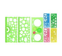 7 stencil per disegno geometrico, righelli da disegno, righello multifunzione per studiare progettare modelli di disegni geometrici per edifici