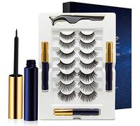 7 stili di ciglia magnetiche con eyeliner, eyeliner magnetico, impermeabili e kit di ciglia dall'aspetto naturale, ciglia finte e ciglia da donna, riutilizzabili, ciglia magnetiche Prime con pinzette