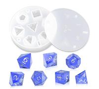 7 Stili Stampi Dadi Resina, Siliconica Colata Poliedro Gioco Dadi Stampi, Stampo Resina Epossidica, Stampi Giochi per Resina Epossidica
