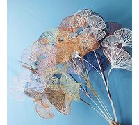 7 supporto/colore 67,5 pollici Ginkgo biloba flusso permanente, piante da fiore artificiali per casa ufficio, ogni ramo ha 3 forchette, piena di 1 manciata grande