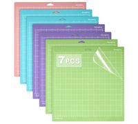 7 tappetini da taglio per Cricut, 12 x 12 tappetini da taglio autorigeneranti per Cricut Explore/Maker, include 2 StandardGrip, 2 LightGrip, 2 StrongGrip, 1 FabricGrip, pratici accessori per plotter