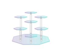 7-Tiers Acrylic Figures Display Stand Jewelry Doll Toy Organizer Storage Rack Cosmetic Display Holder Desktop Organizer Rack(2PCS A3)