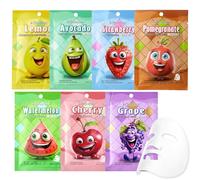 7 tipi x 25ml Maschera viso, Maschera Viso Coreana Nutriente con Frutta ed Estratti Vegetali, Maschere per il viso Cura Giornaliera Maschera per un Incarnato Impeccabile, Regalo per Ragazze