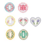 7 toppe ricamate a forma di cuore, da applicare con ferro da stiro, da cucire o applicare con ferro da stiro, da cucire o applicare con ferro da stiro