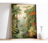 7 Vintage Botanical Print Tropical Floral Poster Henri Rousseau Floral Art Floral Decor Vintage A4 Poster on Canvas - Ispiratrice Motivazionale Arte da parete Vita quotidiana Citazione incoraggiante