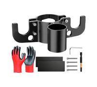 7-way Trailer Chain Plug Holder - Rustproof Powder Coating, 8 Inch External Jack Bracket, Weatherproof Tractor Motorcycle Component, Black Fastener | Storage Tool For Hitches &