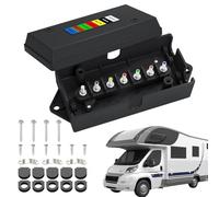 7 Way Trailer Junction Box - 263g Waterproof Electrical Cable Block for Boat Rewiring, RV Truck with Quick Identification, Wiring Harness for Vehicle, Marine Use, Black Case