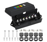 7 Way Trailer Junction Box - Wire Connector, Waterproof Trailer Wire Junction Box With Quick Identification Labels | Waterproof 7-Way Electrical Cable Block for RV, Pickup, Truck, Boat, Marine
