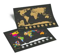 7 Wonders Grattare Mappa Del Mondo Viaggio Tracker Diario Muro Poster Nuovo