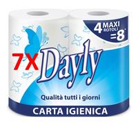 7 X Dayly Igienica 4 Rotoli Maxi 2 Veli 340 Strappi A Rotolo