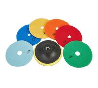 7 X Diamante Asciugare Lucidatura Pastiglia Set 100mm Disco for Marmo Granito