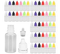 70 × 10 ml Flaconcini Contagocce, Bottiglie per Contagocce, Bianco Traslucido, in Plastica, Vuote (Bottiglia+Punta Tappo+Tappo), Bottiglia di Plastica per e-Liquido, Oli, Tinte e Altri liquidi