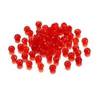 70-300 pezzi da 3/4/6/8 mm, perline di ceco traslucide, perline distanziatrici colorate sfaccettate per braccialetti fai da te, forniture per la creazione di gioielli - Rosso - 4,0 mm x 200 pezzi