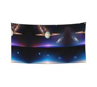 70 * 35 pollici Banner decorativo, Cosmic Saturno Holiday Banner Hanging Flag, Indoor Outdoor Festa di Natale Festa di Compleanno Banner,