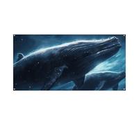 70,9 x 35,4 pollici Banner Appeso alla Parete Banner Balene Viaggiare nello Spazio Partito Sfondo Grande Festa Banner Cartello Poster Per Capodanno Laurea Matrimonio Compleanno Festa Decorazione