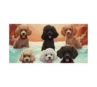70,9 x 35,4 pollici Banner Appeso alla Parete Banner Barboncini Cani Partito Fondali Grande Festa Banner Poster Per Capodanno Laurea Matrimonio Compleanno Decorazione