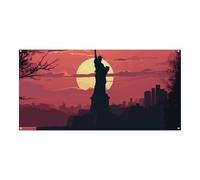 70,9 x 35,4 pollici banner da appendere alla parete banner statua della libertà silhouette sfondo festa grande banner segno poster per Capodanno, laurea, matrimonio, festa di compleanno decorazione