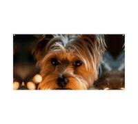 70,9 x 35,4 pollici banner da appendere alla parete banner uno Yorkshire Terrier sfondo festa grande banner segno poster per Capodanno, laurea, matrimonio, festa di compleanno decorazione