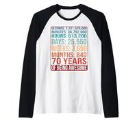 70 Anni! Regalo di Compleanno per Il 70 ° Compleanno Maglia con Maniche Raglan
