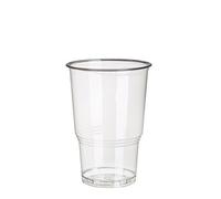 70 Bicchieri, PLA, "pure", 0,25 l, Ø 7,8 cm, 11 cm, cristallo trasparente, con bordo esteso, Papstar 16173