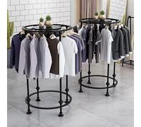 70 cm Metallo Rotondo Abbigliamento Rack con Top Shelf Free-Standing Garment Display Stand Nero Vestiti Scaffali per Boutique Negozio Al Dettaglio nizer