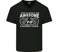 70° Compleanno 70 Anni Questo È Ciò Che T-Shirt In Cotone V-Neck Uomo