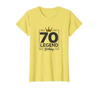70° Compleanno Leggenda Regalo per Uomo Celebrazione Pietra miliare Maglietta, Donna, Limone, XXL
