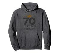 70 ° Compleanno Leggende Regalo per Uomini Milestone Celebrazione Felpa con Cappuccio, Unisex per Adulti, Grigio Scuro, L