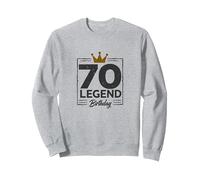 70 ° Compleanno Leggende Regalo per Uomini Milestone Celebrazione Felpa, Unisex per Adulti, Grigio Melange, XL