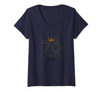 70 ° Compleanno Leggende Regalo per Uomini Milestone Celebrazione Maglietta con Collo a V, Donna, Navy, XL