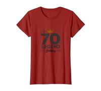 70 ° Compleanno Leggende Regalo per Uomini Milestone Celebrazione Maglietta, Donna, Mirtillo Rosso, M