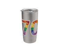 70° compleanno ragazza gioielli gemme gemme partito donne settanta Bicchiere termico in acciaio inox doppia parete