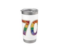 70° compleanno ragazza gioielli gemme gemme partito donne settanta Bicchiere termico in acciaio inox doppia parete