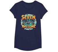 70° Compleanno Seven Decades of Awesome for Men Maglietta, Ragazze, Navy, XS
