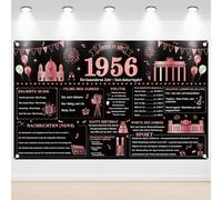 70° compleanno striscione da donna - oro rosa Back in 1956 poster Happy 70th Birthday Decorazioni Grande Back in 1956 sfondo striscione 70 anni Anniversario Home Decor per decorazioni di compleanno