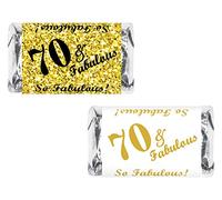70 & Fabulous Miniatures Candy Bar Wrapper, set di 60 mini etichette adesive per caramelle, decorazioni per feste di compleanno caramelle non incluse.