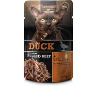 70 g Leonardo Pulled Beef Alimento Cibo Umido per Gatti Adulti con Patè di Anatra Straccetti di Manzo e Olio di Salmone per un Pelo Setoso