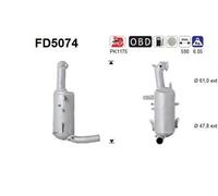 AS Filtro antiparticolato FD5074 per COMBO Kasten/Kombi (X12) 590mm 6,0kg