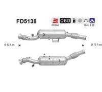AS Filtro antiparticolato (FAP) 70 kW 95 CV per Mercedes Sprinter 3-T B906 210 CDI