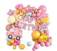 70 palloncini oro rosa decorazioni per celebrazioni con palloncini a stella, palloncini per auto e grandi palloncini in lamina per feste per ragazzi e ragazze (tema auto rosa)