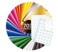 70 pellicole adesive in vinile plotter autoadesive, 67 pezzi + 3 fogli di pellicola di trasferimento plotter per cricut, decorazione feste, adesivi, taglierini fai da te, adesivi per auto (25 colori)