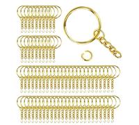 70 Pezzi 25 mm Anelli Portachiavi Anello Ganci Portachiavi Anellini Acciaio Inox Accessori per Portachiavi Fai Da Te Kit per Porta Chiavi Mestieri Lavori di Bricolage | Oro