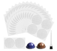 70 Pezzi 60 mm Foglio di Alluminio Autoadesivo Coperchi per Riutilizzare Le Capsule di Caffè Espresso, Tappi in Alluminio Adesivi per Caffè Espresso Ricaricabili, compatibili con Capsule Vertuoline