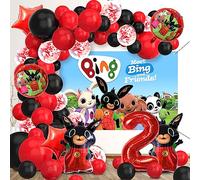 70 Pezzi Bing Compleanno 2 Anni, Bing Decorazione Compleanno 2 Anni, Bing Palloncini Compleanno 2 Anni, Bing Striscione Compleanno, Bing Sfondo Compleanno, Kit Festa Compleanno 2 Anni
