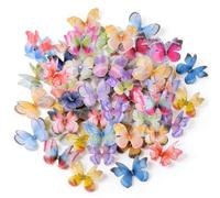 70 Pezzi Farfalle Decorative, Colori da Sogno Farfalle in Tessuto | Trapano Adesivi Murali Bambini 3D a Forma di Farfalla per Casa Giardino Portico Decorazioni Decorazione Compleanno (B)