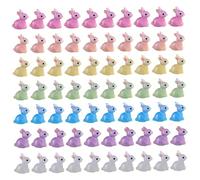 70 pezzi Mini coniglietti colorati luminosi in resina Mini coniglietti in resina Simpatico coniglietto dei cartoni animati Decorazione per lavoretti di famiglia acquario giardino Paesaggio anima